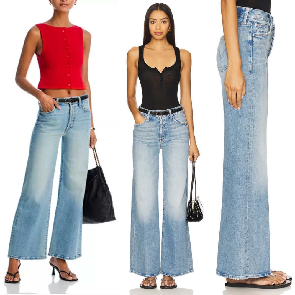 NWT Mother Denim The Tomcat Roller Jean 27 Petite Lil I Confess Jeans Wide Leg - Picture 4 of 16